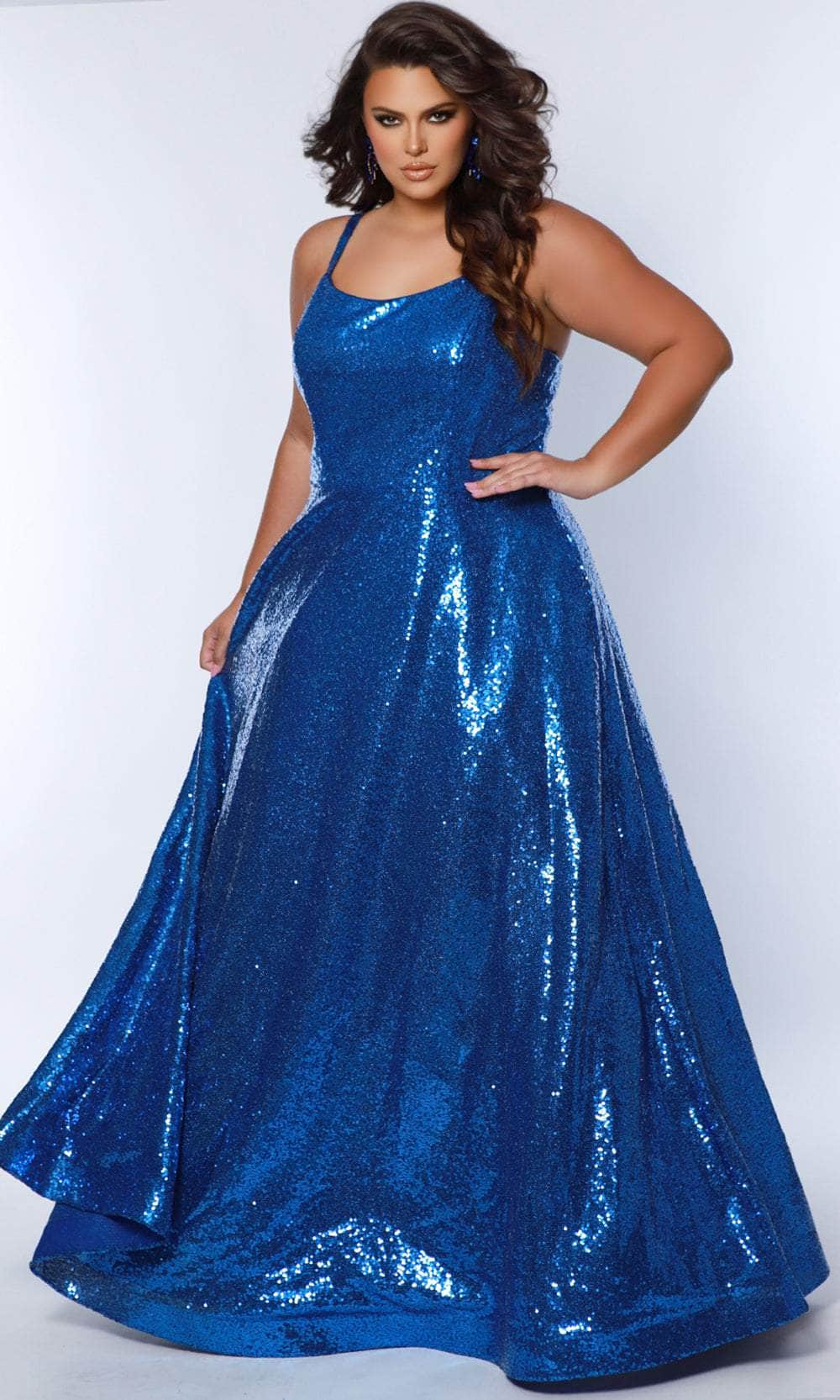 Sydney's Closet SC7387 - Scoop Iridescent Sequin Prom Dress Couture Candy Sydney's Closet SC7387 - Scoop Iridescent Sequin Prom Dress Couture Candy