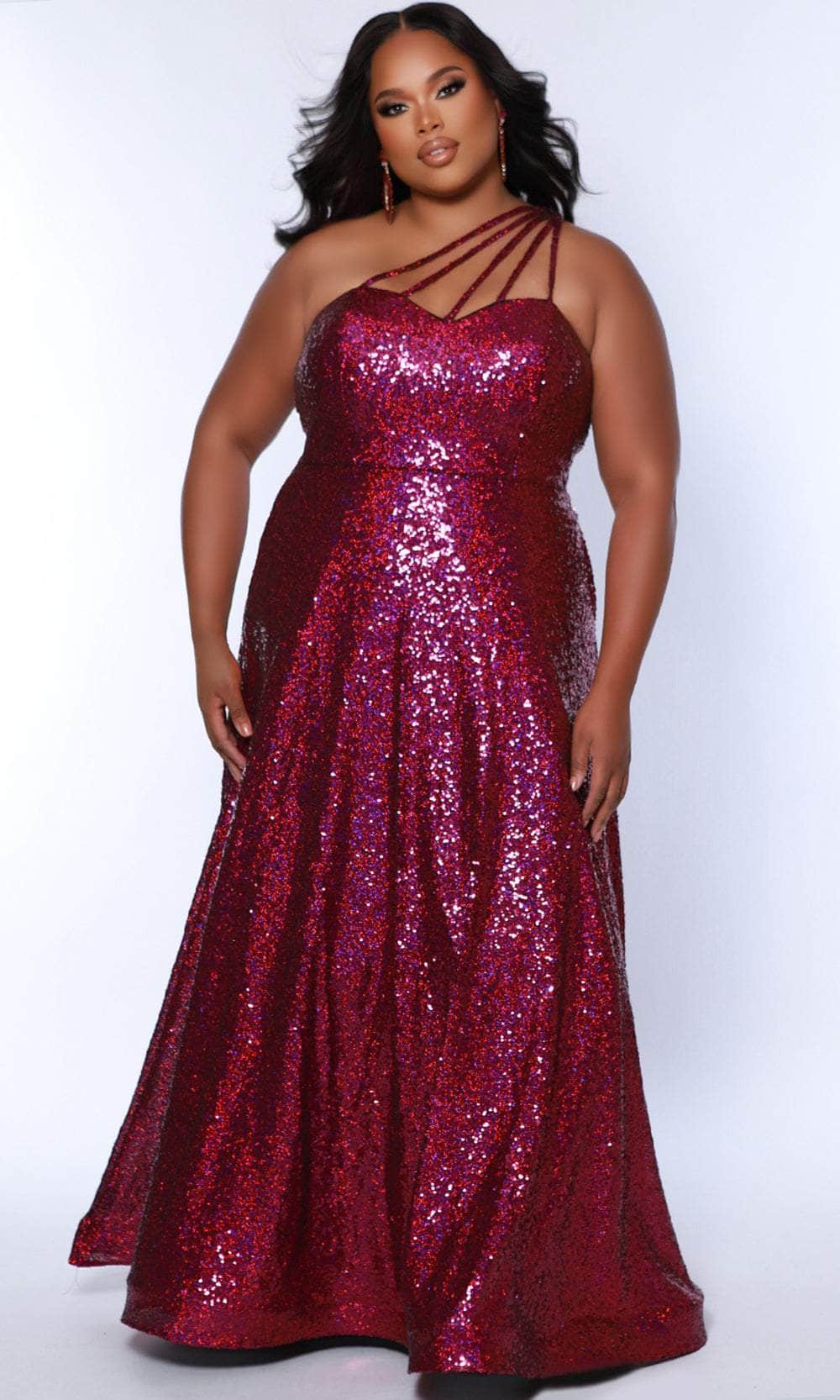 Sydney's Closet SC7389 - One-Shoulder Sweetheart Neck Evening Gown Couture Candy Sydney's Closet SC7389 - One-Shoulder Sweetheart Neck Evening Gown Couture Candy