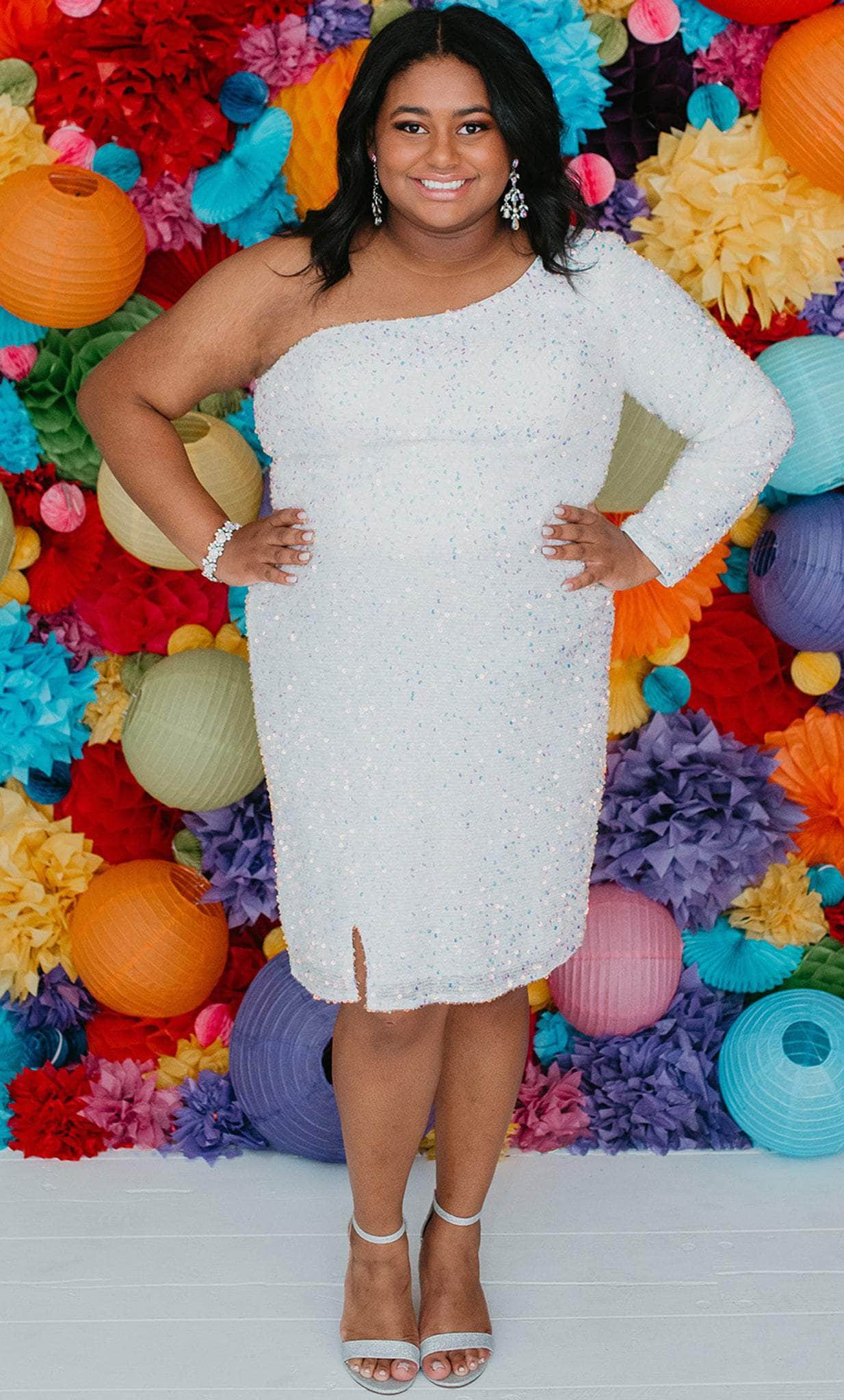 Sydney's Closet SC8112 - Asymmetric Sequin Party Dress Couture Candy Sydney's Closet SC8112 - Asymmetric Sequin Party Dress Couture Candy