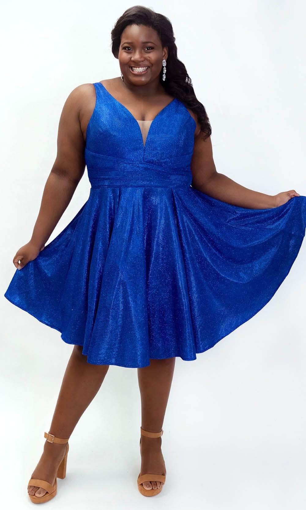 Sydney's Closet SC8132 - Shimmer A-Line Cocktail Dress Couture Candy Sydney's Closet SC8132 - Shimmer A-Line Cocktail Dress Couture Candy
