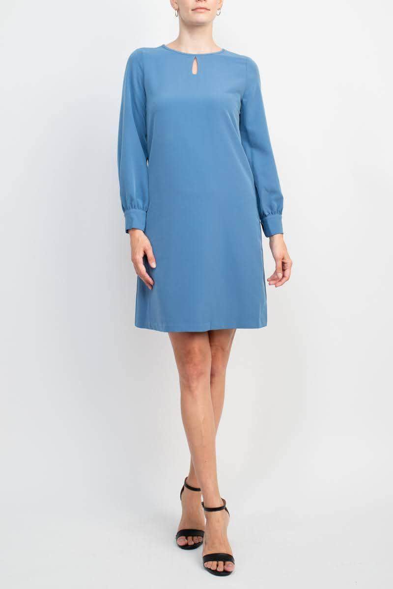 T Tahari THF97004 - Jewel Neck Front Keyhole Cocktail Dress T Tahari THF97004 - Jewel Neck Front Keyhole Cocktail Dress