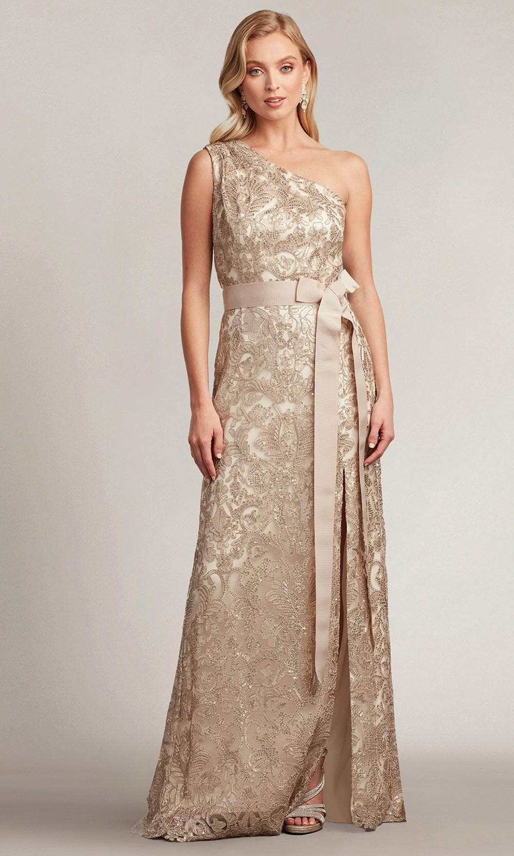 Tadashi Shoji ATV19327LX - Tomlin Ribbon Belt Sequin Embroidered Gown Couture Candy Tadashi Shoji ATV19327LX - Tomlin Ribbon Belt Sequin Embroidered Gown Couture Candy