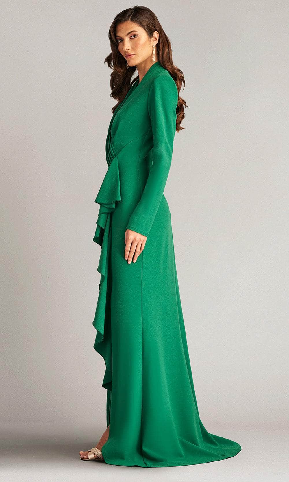 Tadashi Shoji Bow Detail Long Sleeve Gown - Mystic Blue Tadashi Shoji Bow Detail Long Sleeve Gown - Mystic Blue