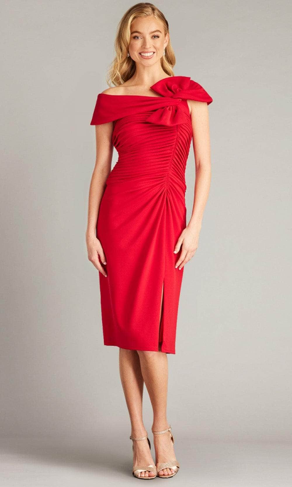 Tadashi Shoji BOS24103M - Draped Bow Asymmetric Formal Dress Couture Candy Tadashi Shoji BOS24103M - Draped Bow Asymmetric Formal Dress Couture Candy