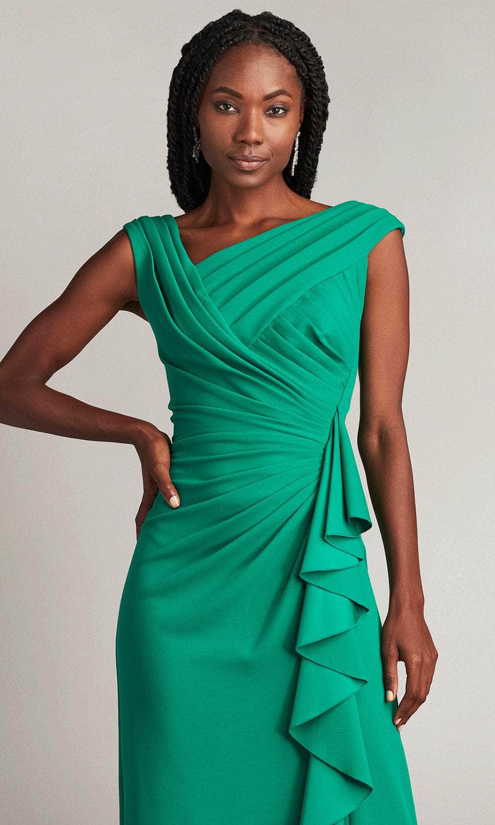 Tadashi Shoji BOS24245L Cap Sleeve Ruffle Detail Dress – Couture