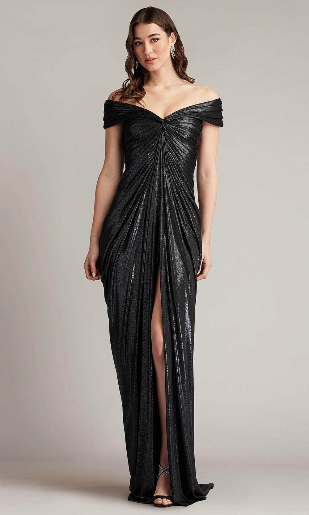 Tadashi Shoji BSJ24630L - Off Shoulder Lame Evening Gown Tadashi Shoji BSJ24630L - Off Shoulder Lame Evening Gown