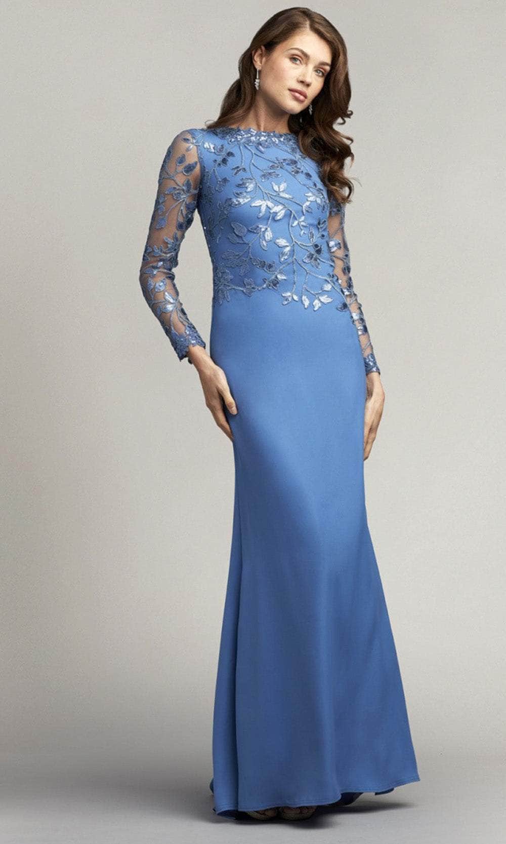 Tadashi Shoji CAJ16206LXY - Illusion Sleeve Foliage Lace Evening Gown Couture Candy Tadashi Shoji CAJ16206LXY - Illusion Sleeve Foliage Lace Evening Gown Couture Candy