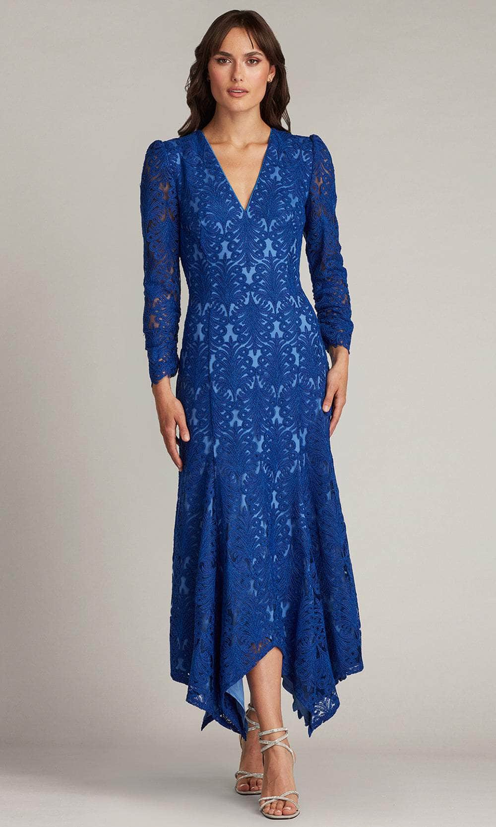 Tadashi Shoji CDY21187MD - Arcela Handkerchief Hem Midi Evening Dress Tadashi Shoji CDY21187MD - Arcela Handkerchief Hem Midi Evening Dress