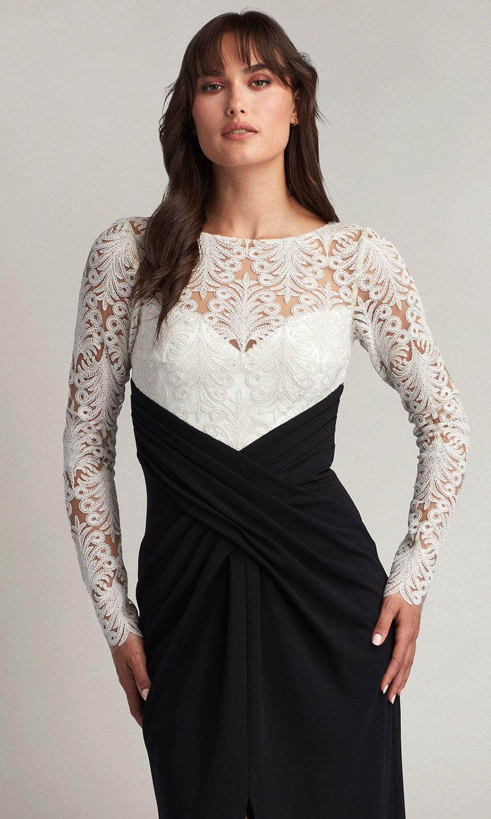 Tadashi Shoji CDY22865L - Illusion Lace Bateau Neck Evening Gown
