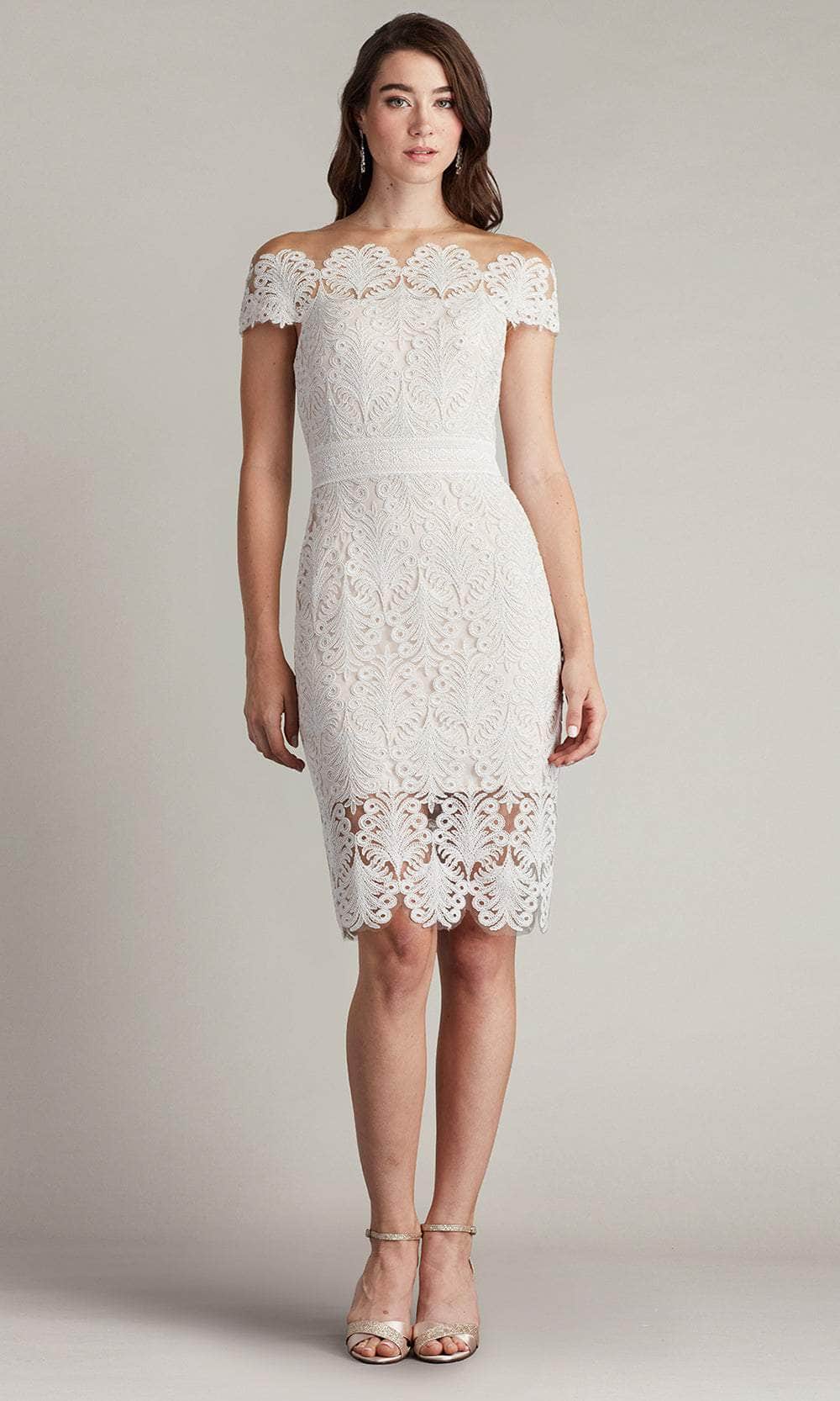 Tadashi Shoji Women's Corded Lace Off-The-Shoulder Dress - Ivory/Cream - Size 8 - Ivory/Petal Tadashi Shoji Women's Corded Lace Off-The-Shoulder Dress - Ivory/Cream - Size 8 - Ivory/Petal