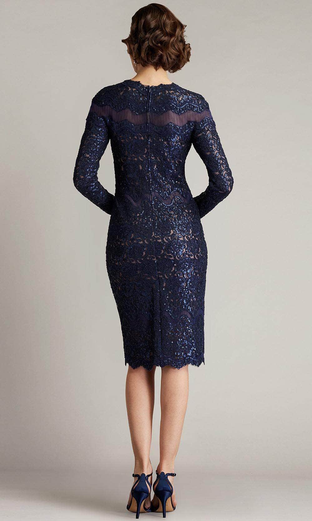 Tadashi Shoji CFC24349M - Knee Length Sequins Sheath Dress - Long Sleeves, Sequin Details, Full Back, Scalloped Hem Couture Candy Tadashi Shoji CFC24349M - Knee Length Sequins Sheath Dress - Long Sleeves, Sequin Details, Full Back, Scalloped Hem Couture Candy