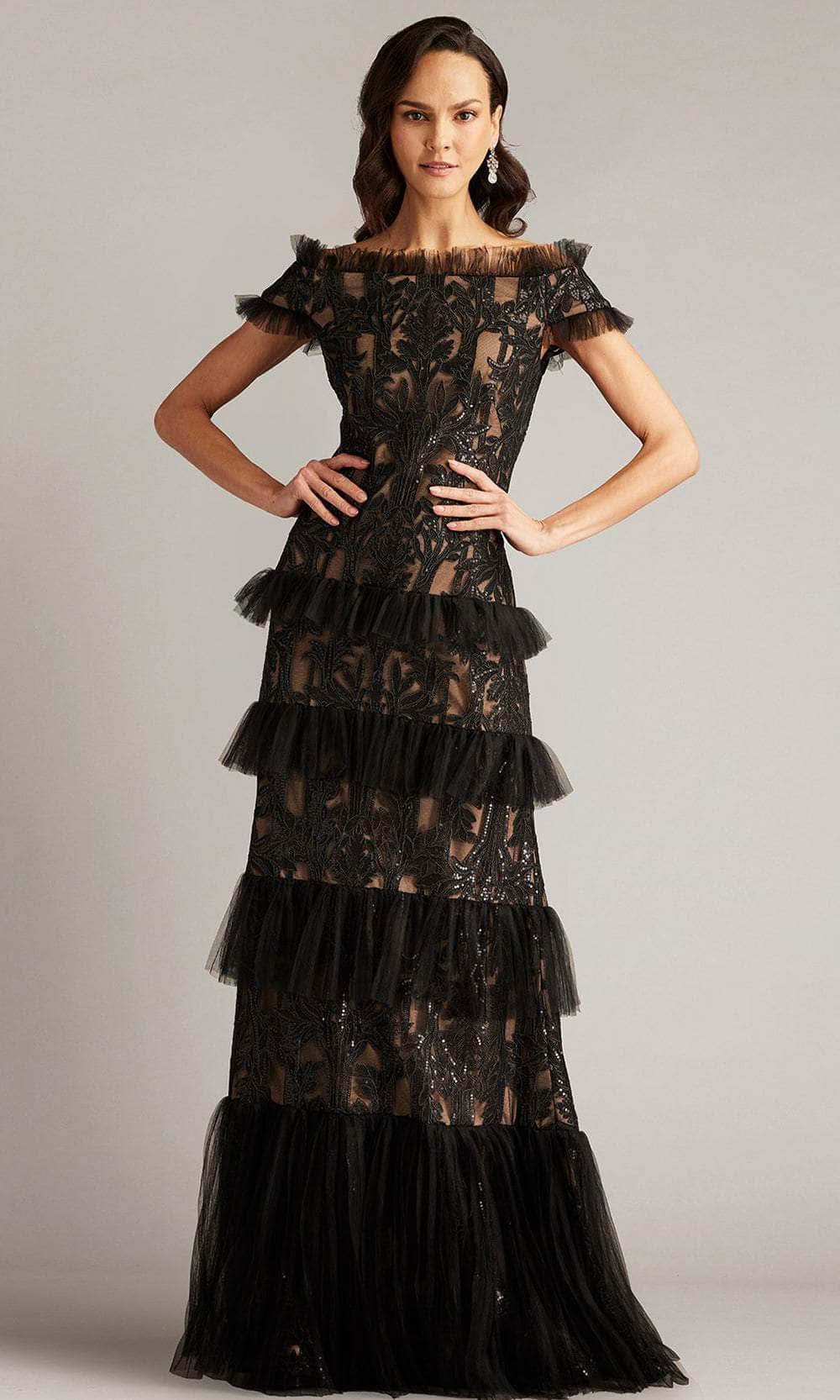 Tadashi Shoji CGX24921L - Tiered Lace Evening Gown Tadashi Shoji CGX24921L - Tiered Lace Evening Gown