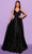 Tarik Ediz 53022 - Pleated Halter Evening Dress Special Occasion Dress 0 / Black