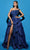 Tarik Ediz 53037 - Tiered A-Line Evening Gown Special Occasion Dress 0 / Bijou Blue