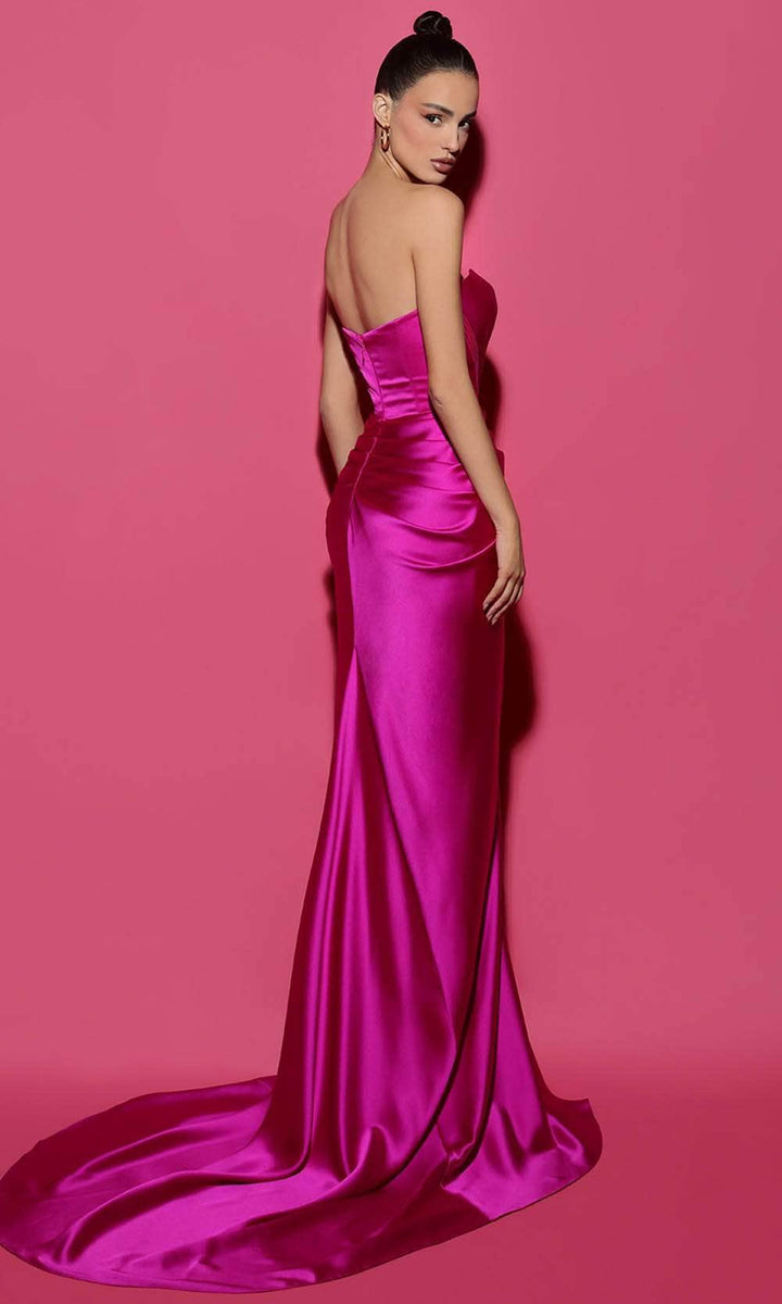 Tarik Ediz - 50482 Plunging V-Neck Open Back Jumpsuit