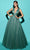 Tarik Ediz 53124 - Sleeveless Glitter Ballgown Special Occasion Dress 0 / Nilgreen