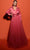 Tarik Ediz 98405 - Collared V-Neck A-Line Evening Gown Evening Dresses 0 / Terracotta