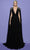 Tarik Ediz 98456 - Epaulette Detailed A-Line Evening Gown Special Occasion Dress 0 / Black
