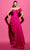 Tarik Ediz 98460 - Asymmetric Taffeta Sheath Gown Evening Dresses 0 / Fuchsia