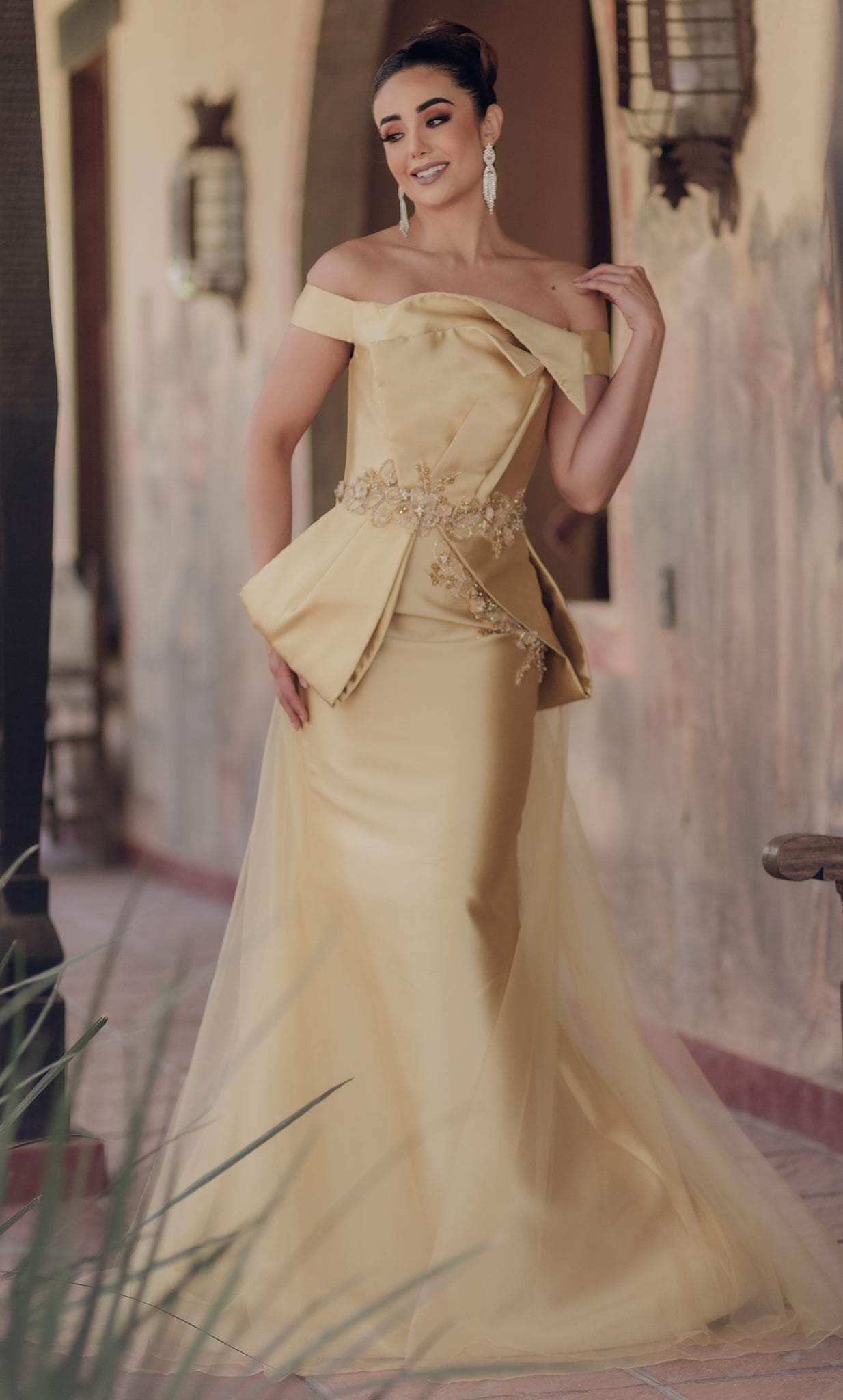 Terani Couture 232E1241 Off Shoulder Mermaid Evening Gown