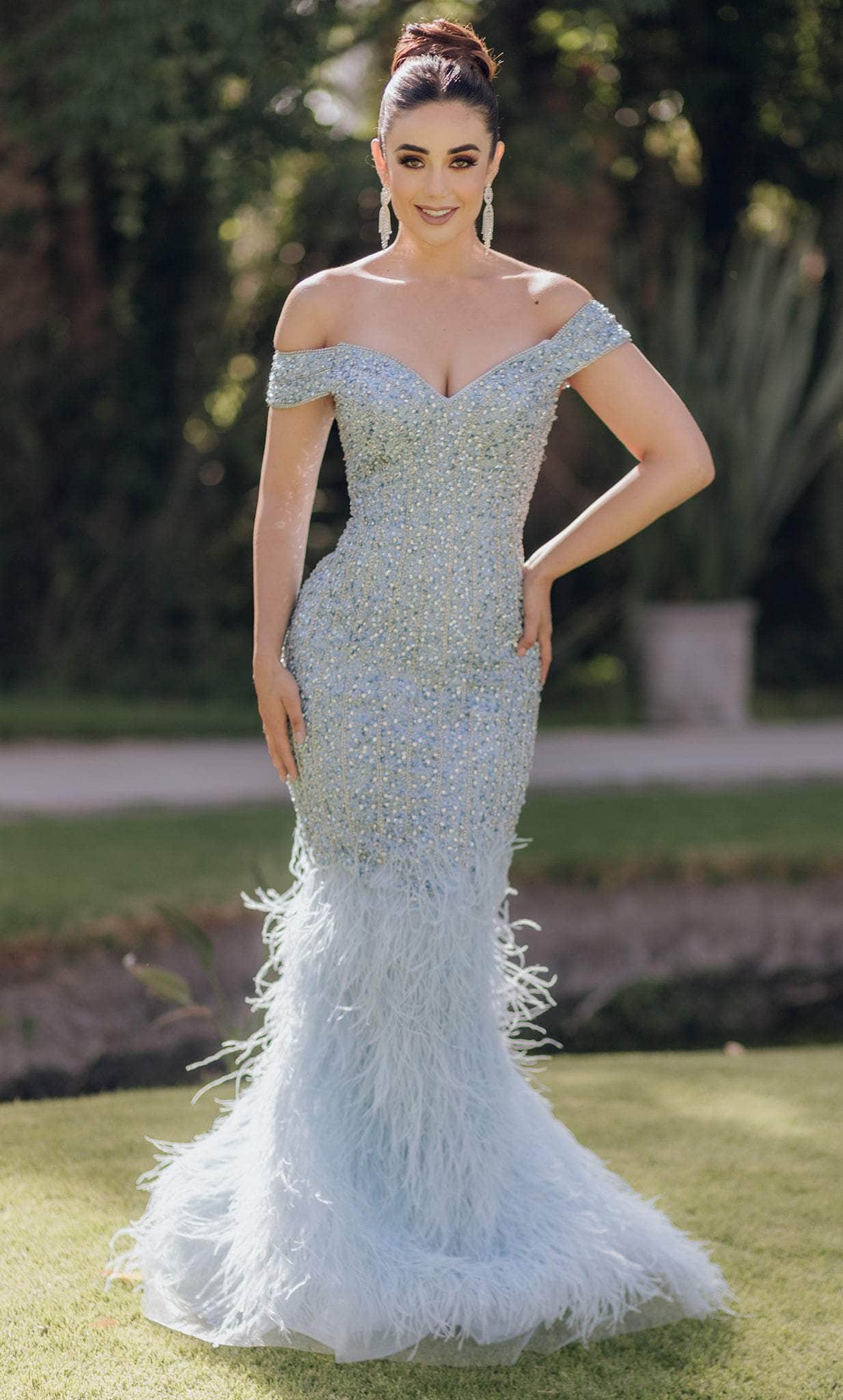 terani silver dress Terani Couture 261E6227 - Long Shimmer Mermaid Dress