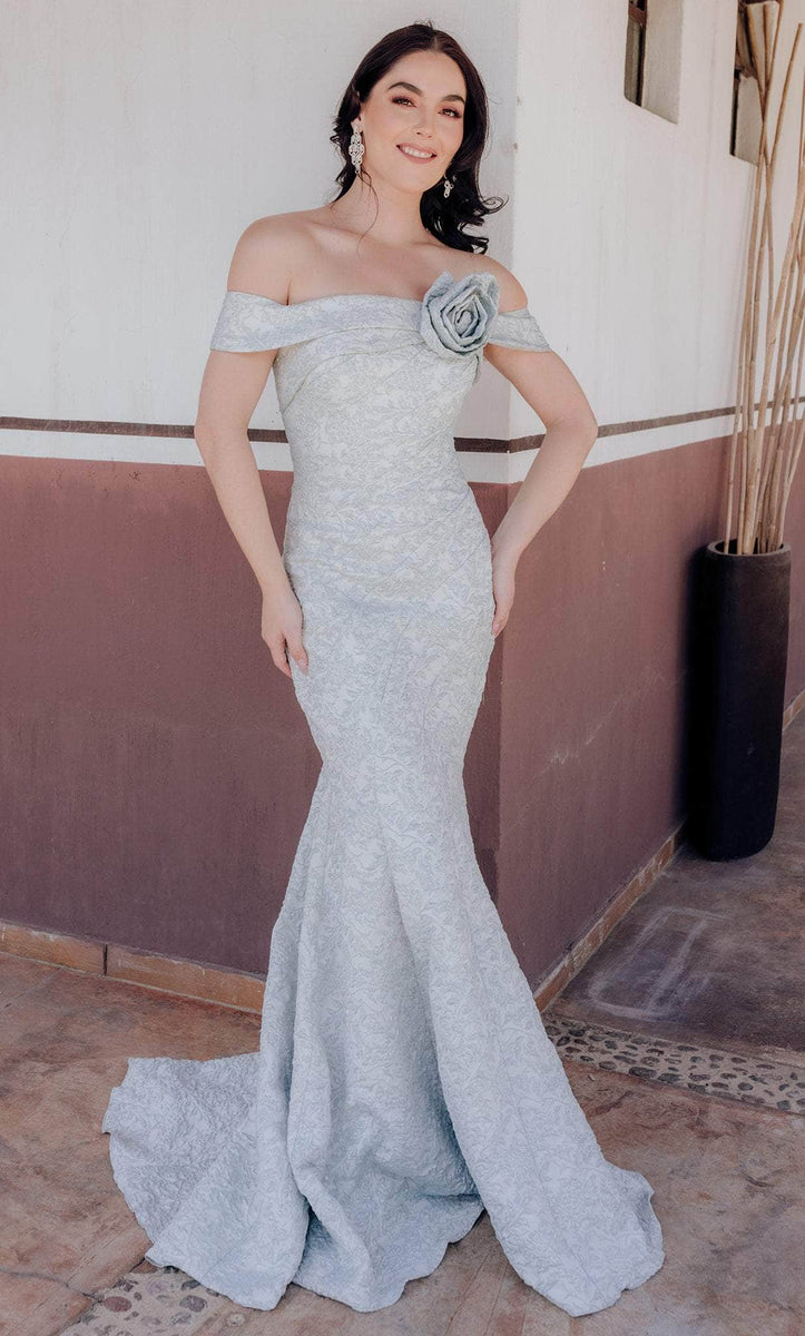 Terani Couture - 1811E6144X Plunge V Neck Floral Printed Gown main image 0