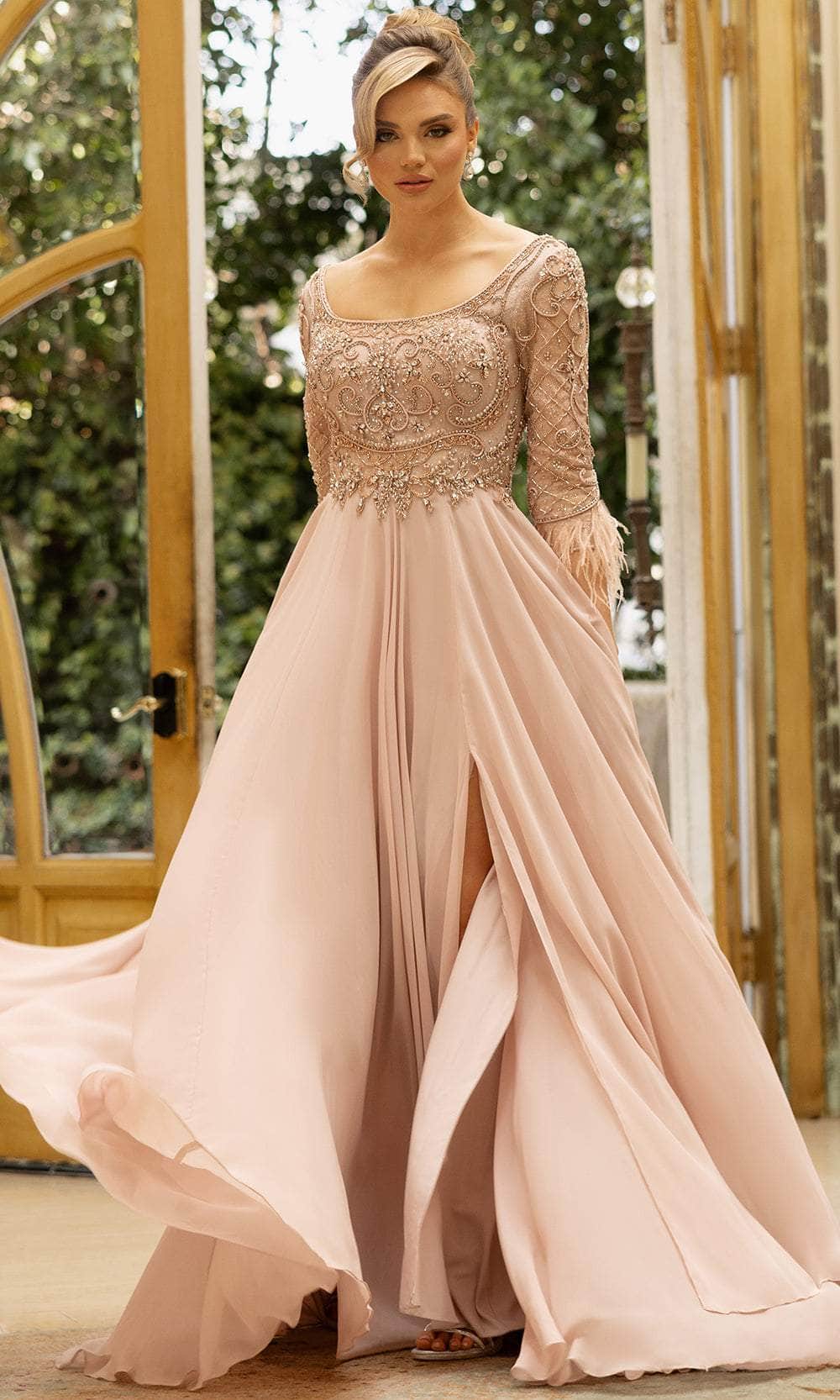 Terani Couture 242M3390 - Scoop Neck A-Line Evening Dress Terani Couture 242M3390 - Scoop Neck A-Line Evening Dress
