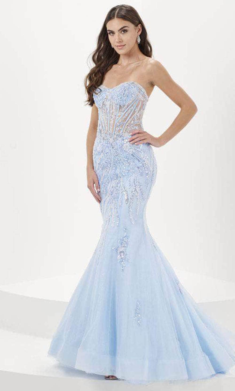 Tiffany Designs 16074 - Floral Beaded Mermaid Evening Gown 6 / Sky/Silver - Shop Tiffany Designs Dresses On Couture Candy at CoutureCandy.com Tiffany Designs 16074 - Floral Beaded Mermaid Evening Gown 6 / Sky/Silver - Shop Tiffany Designs Dresses On Couture Candy at CoutureCandy.com