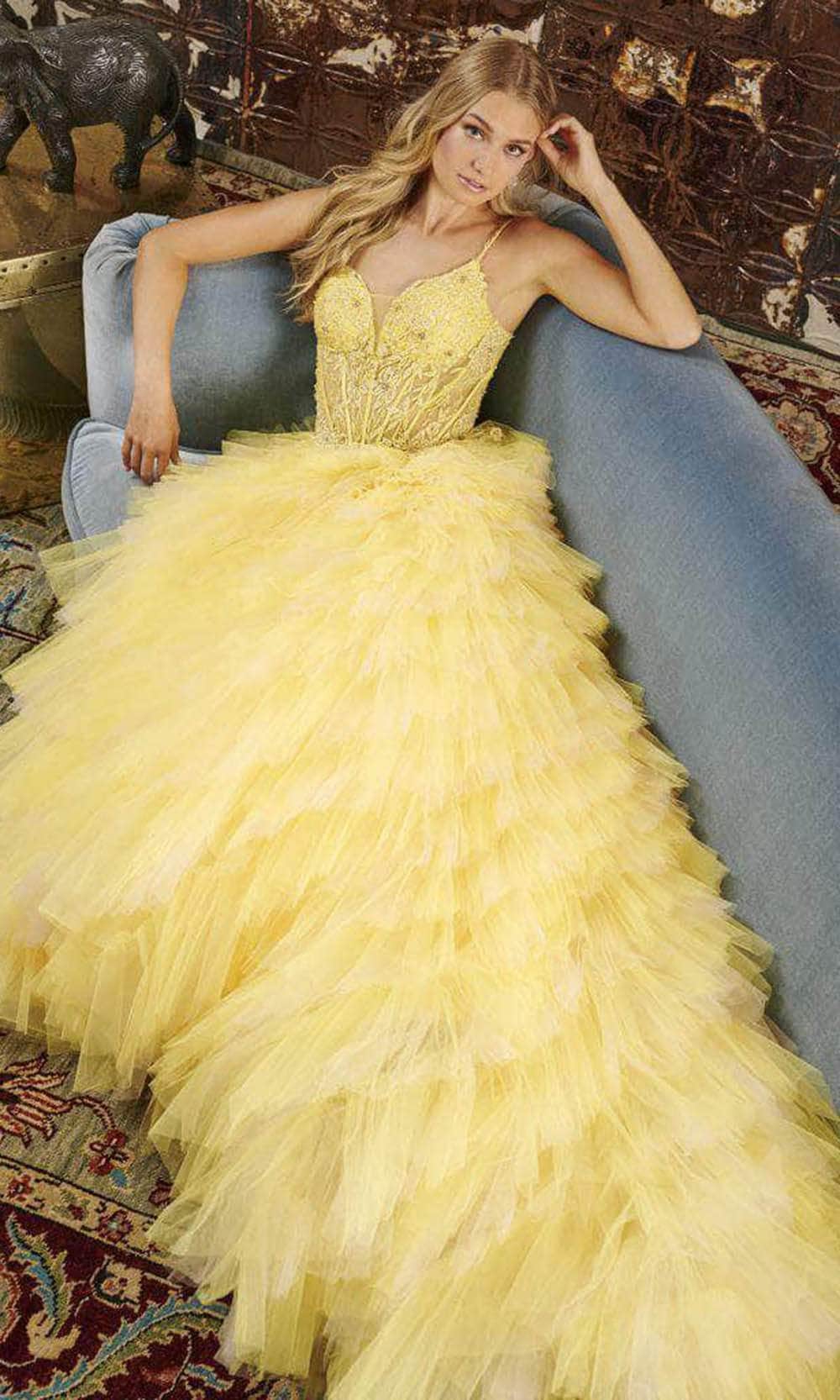 Tiffany Designs 16115 - Embroidered Ombre A-Line Evening Gown Couture Candy Tiffany Designs 16115 - Embroidered Ombre A-Line Evening Gown Couture Candy