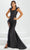 Tiffany Designs by Christina Wu 16027 - Feathered Slit Prom Gown Prom Dresses 0 / Black