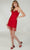 Tiffany Homecoming 27379 - Fringed Short Dress Cocktail Dresses 0 / Red