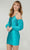 Tiffany Homecoming 27383 - Balloon Sleeve Short Dress Cocktail Dresses 0 / Turquoise