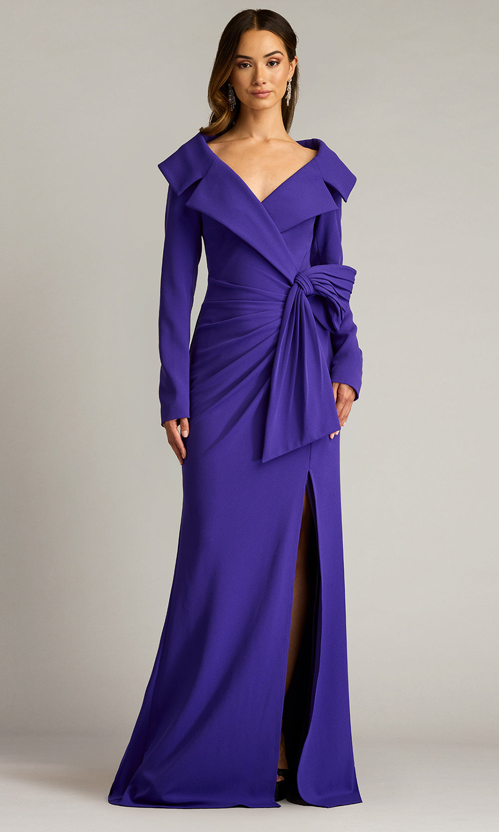 Tadashi Shoji Women's Boleyn Portrait Collar Gown - Purple