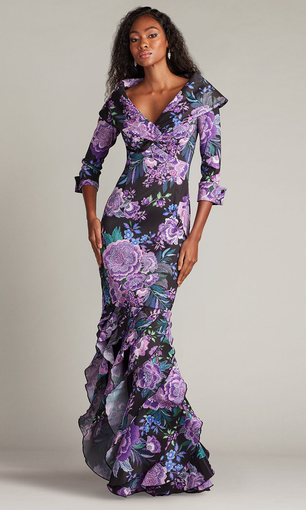 tadashi shoji purple dress Nyssa Bishop Sleeve Dress