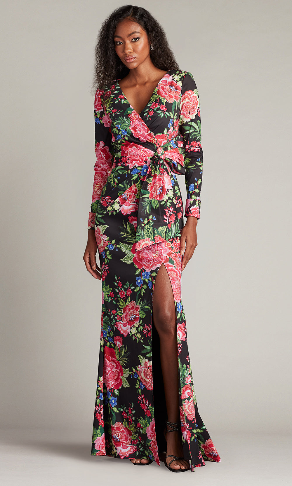 floral print long sleeve dress Floral Rayon Maxi Dress: Long Sleeve Boho Frill Evening Dress