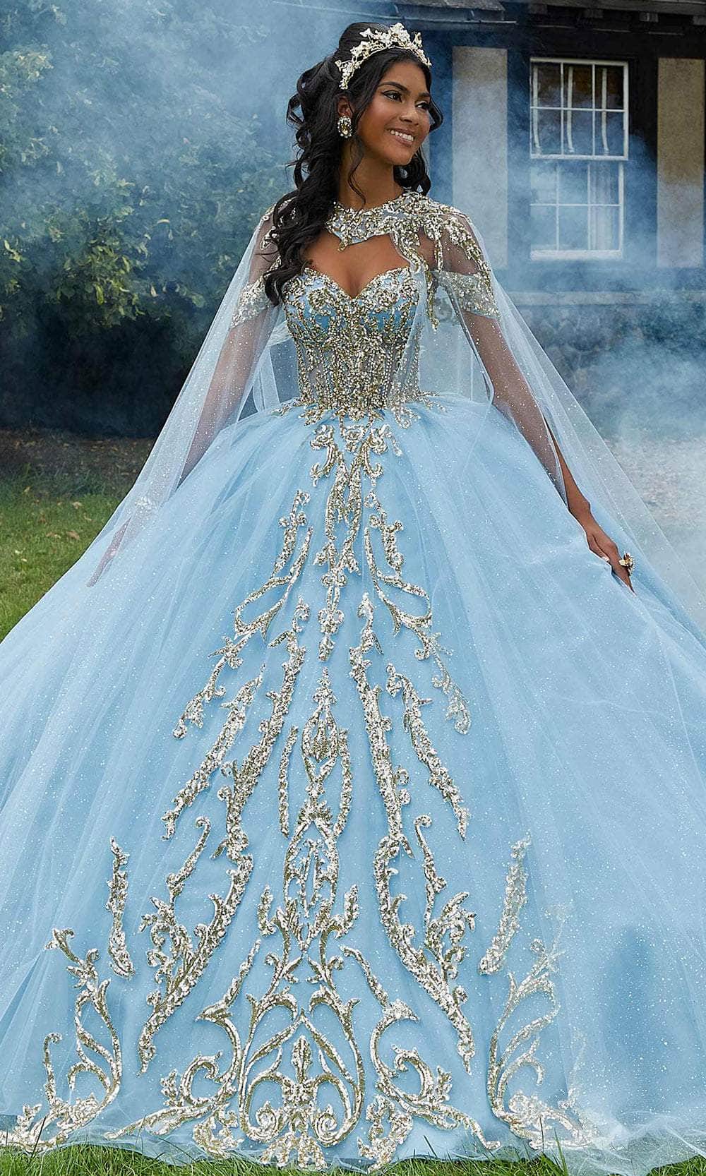 Lace Yellow And Blue Quinceanera Dresses Vizcaya By Mori Lee 89458