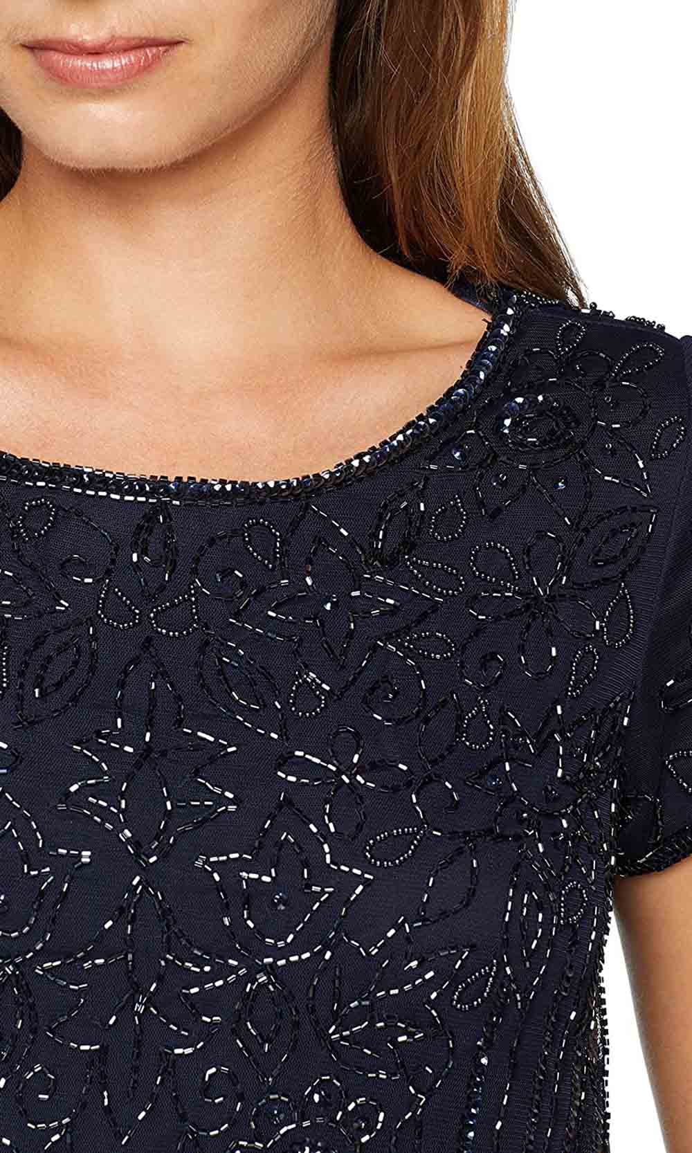 Adrianna Papell - 191906600 Embellished Mesh Blouson Evening Dress Couture Candy Adrianna Papell - 191906600 Embellished Mesh Blouson Evening Dress Couture Candy