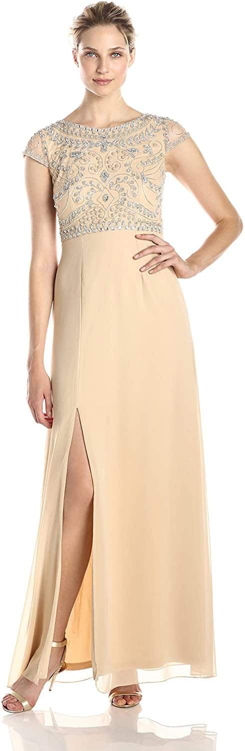 Adrianna Papell - 191910700 Ornate Cap Sleeve Cutout Dress Adrianna Papell - 191910700 Ornate Cap Sleeve Cutout Dress