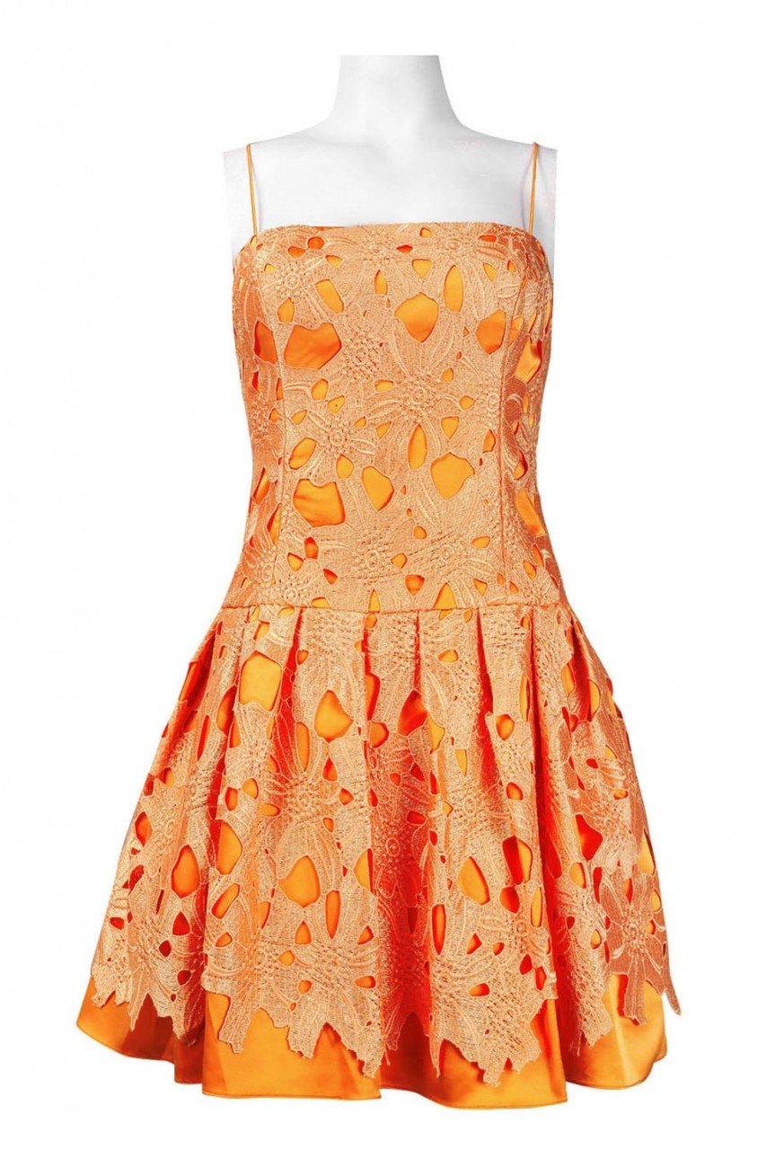 Adrianna Papell - 41893270 Crochet overlay short A-Line Dress Couture Candy Adrianna Papell - 41893270 Crochet overlay short A-Line Dress Couture Candy