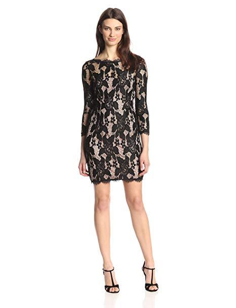 Adrianna Papell - 41895510 Crochet Lace Sheath Cocktail Dress Adrianna Papell - 41895510 Crochet Lace Sheath Cocktail Dress