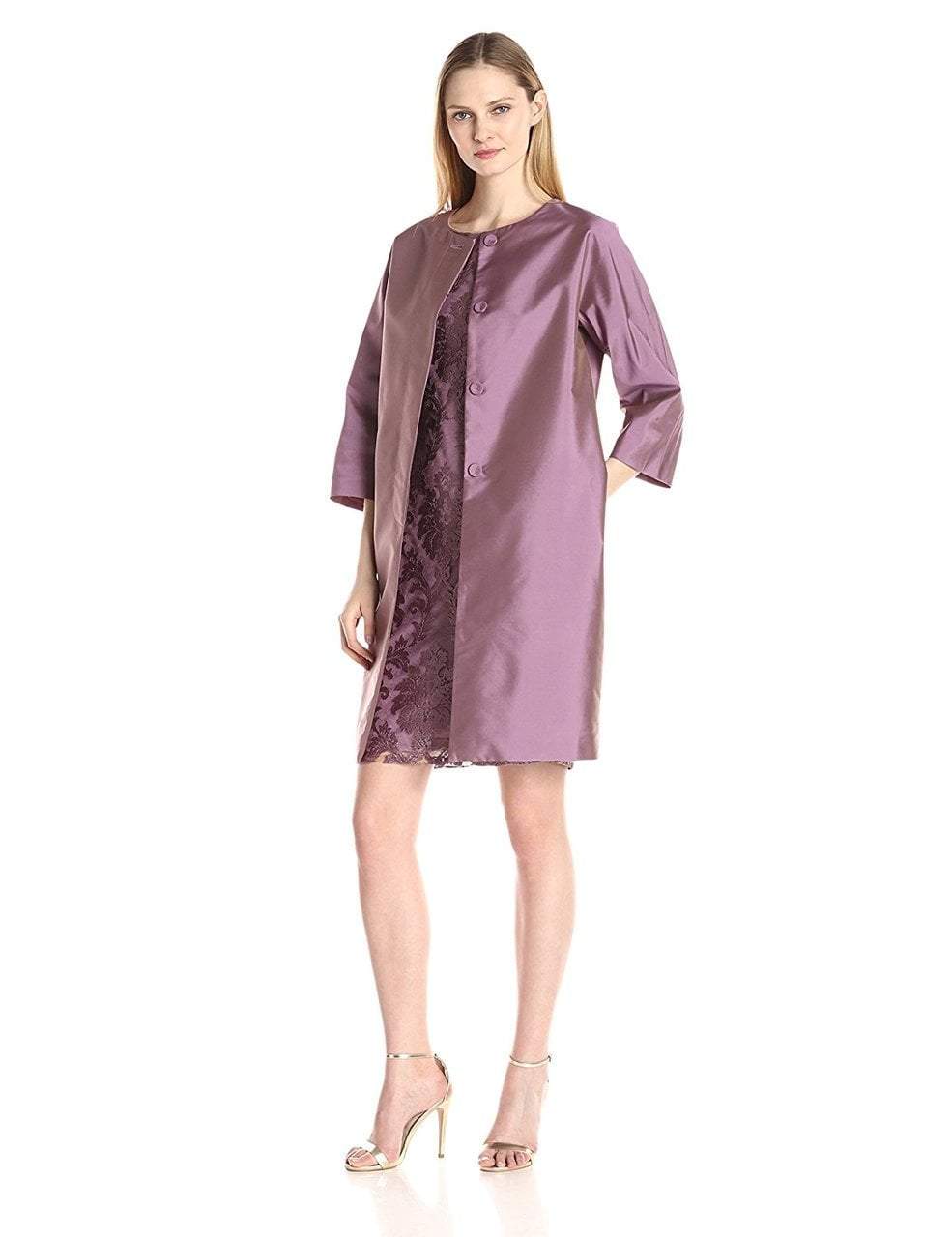 Adrianna Papell - 81920850 Embroidered Lace Sheath Dress with Topper Couture Candy Adrianna Papell - 81920850 Embroidered Lace Sheath Dress with Topper Couture Candy