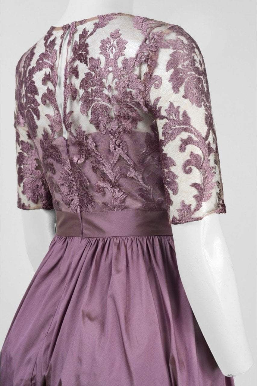 Adrianna Papell - 81920870 Lace Illusion Bateau Taffeta A-line Dress Adrianna Papell - 81920870 Lace Illusion Bateau Taffeta A-line Dress