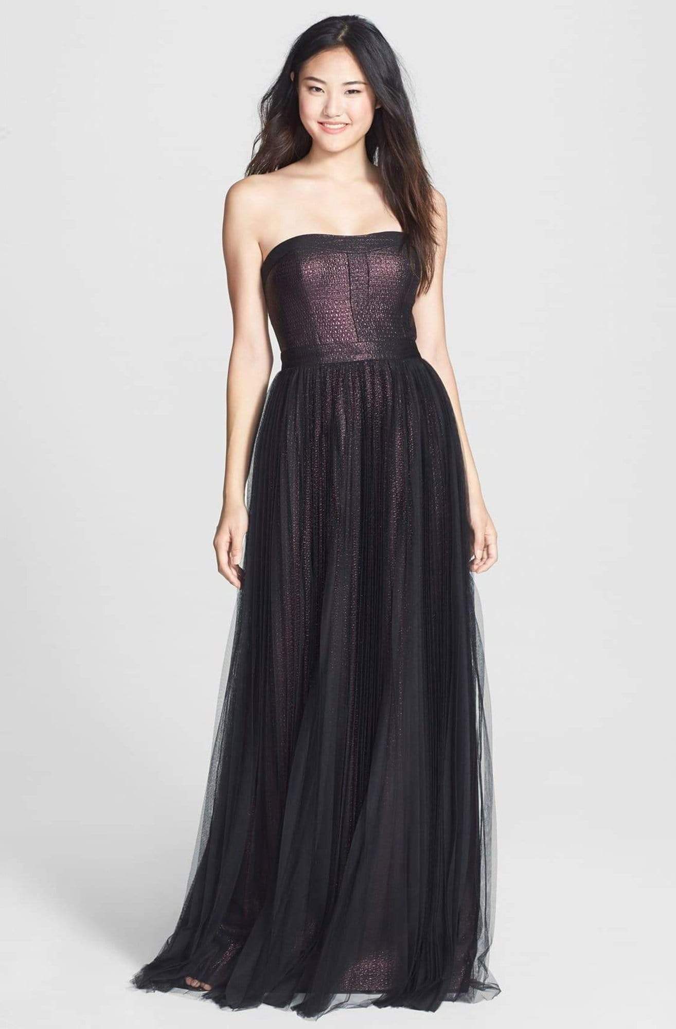 Adrianna Papell Women's Jacquard Long Evening Gown - Floral Metallic Surplice Dress With Side Slit