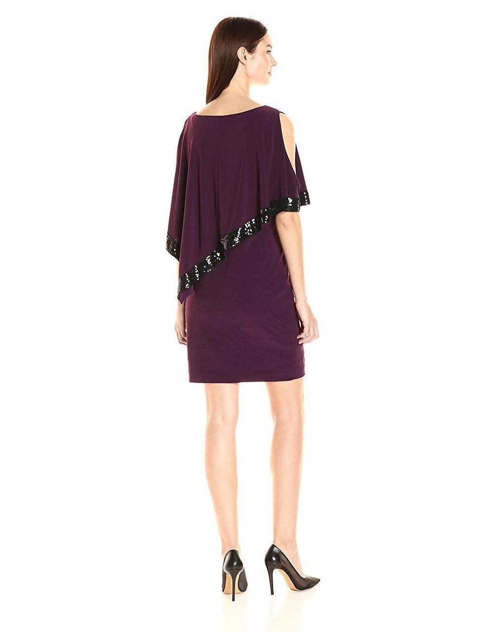 metallic-trim capelet sheath dress Tweed Rosette Capelet Sheath Dress by Badgley Mischka