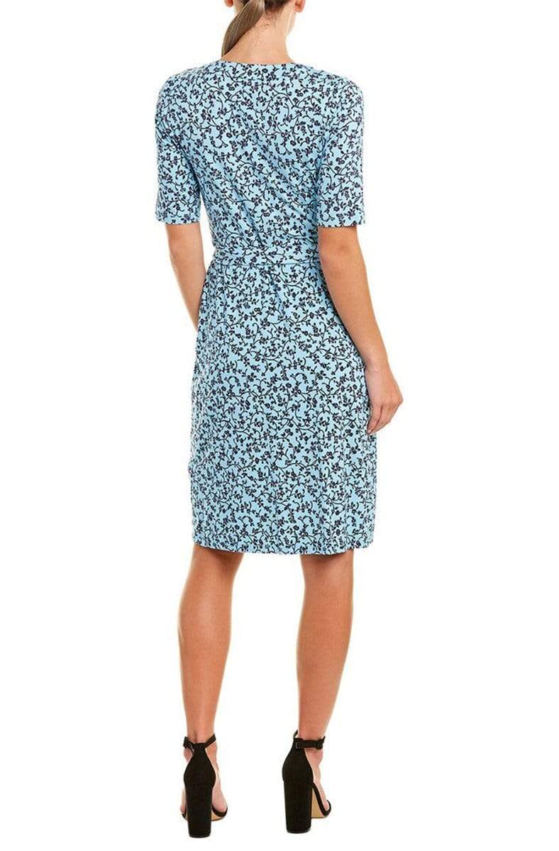 Adrianna Papell AP1D103458 Floral Print V-neck Wrap Sheath Dress