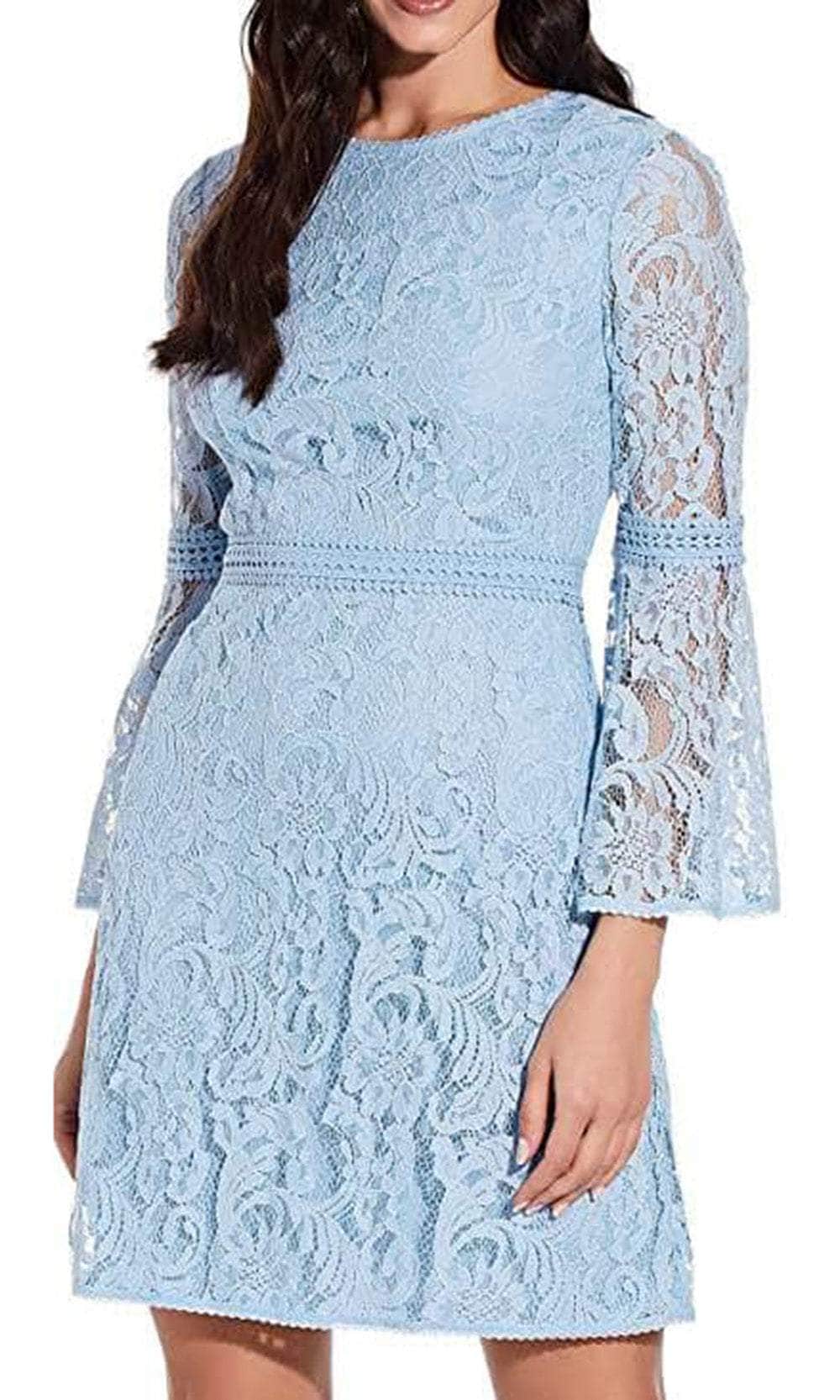 Adrianna Papell AP1D103908 - Long Bell Sleeve Jewel Neck Casual Dress Couture Candy Adrianna Papell AP1D103908 - Long Bell Sleeve Jewel Neck Casual Dress Couture Candy