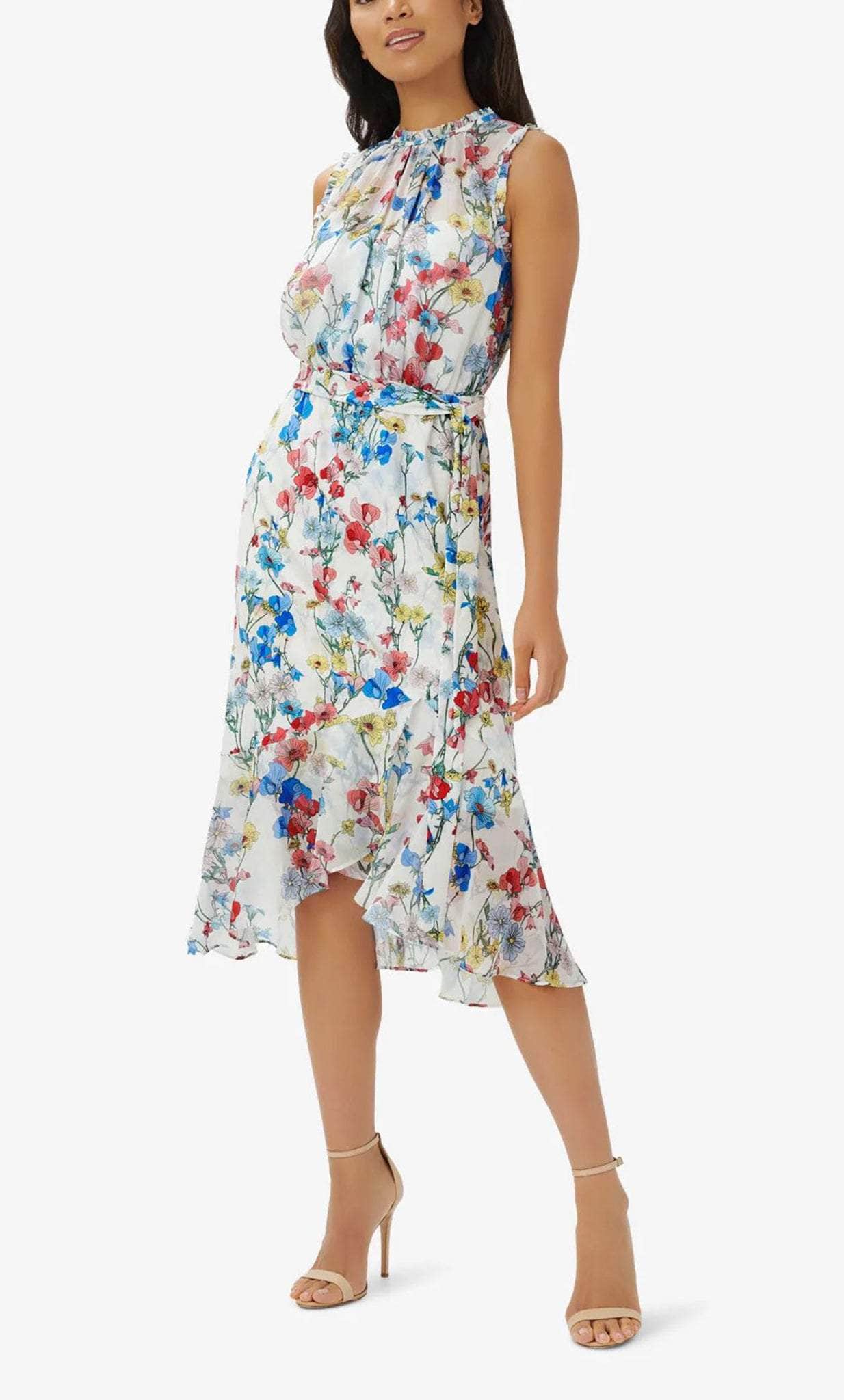 Adrianna Papell AP1D104493 - Sleeveless Floral Knee-Length Dress Adrianna Papell AP1D104493 - Sleeveless Floral Knee-Length Dress