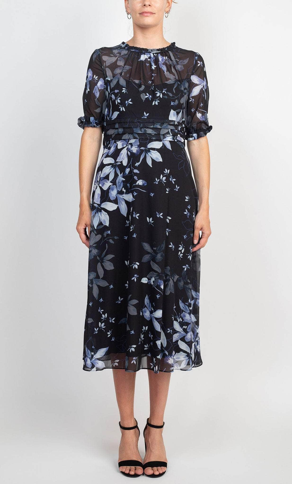 Adrianna Papell AP1D104584 - Floral Printed Modest Casual Dress Adrianna Papell AP1D104584 - Floral Printed Modest Casual Dress