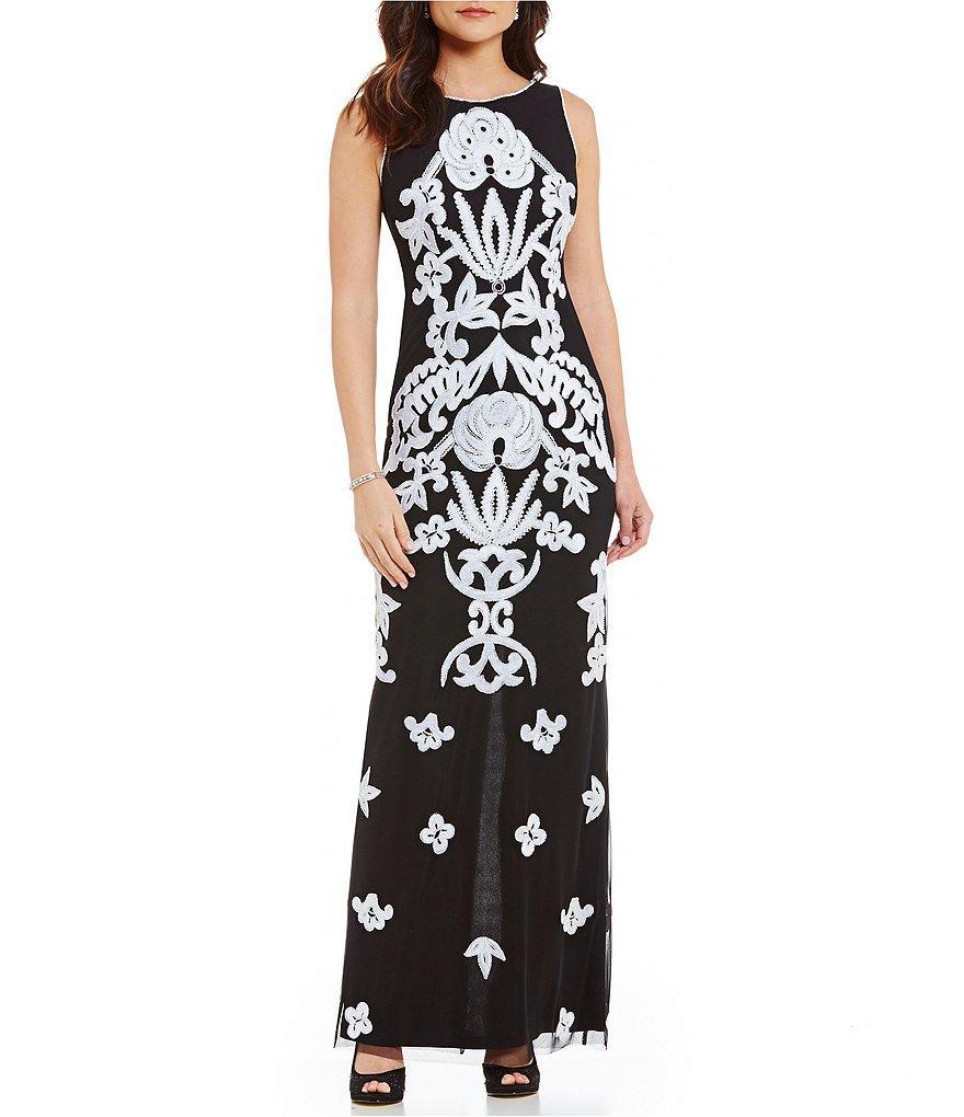 Adrianna Papell - AP1E200676 Embroidered Bateau Sheath Dress Couture Candy Adrianna Papell - AP1E200676 Embroidered Bateau Sheath Dress Couture Candy