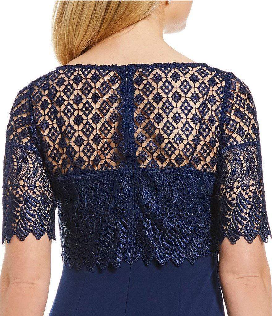 Adrianna Papell - AP1E203288 Lace Popover Bateau Evening Dress Adrianna Papell - AP1E203288 Lace Popover Bateau Evening Dress